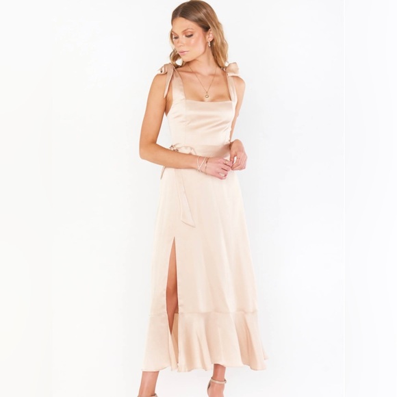 NWT Claire midi luxy satin champagne - Picture 3 of 4